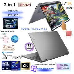LENOVO - Laptop Yoga 7 2-en-1 16” Ultra 7 155U 16GB RAM 1TB SSD Pantalla Táctil Con IA Windows 11