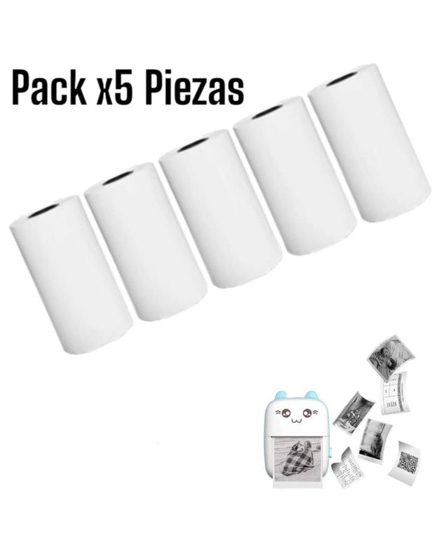 5 Rollos de Papel TérmicoPara Mini Impresora Inalambrica