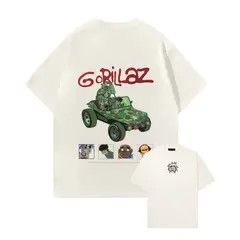 GENERICO - Polo Gorillaz Oversize Algodón Crema Oversized