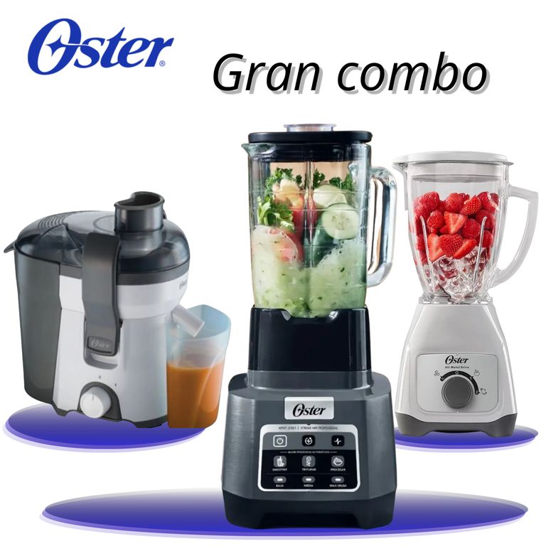 Combo Oster: Extractor 400W + Licuadora Xtreme Mix 2L + Licuadora Tritura Hielo Opción 2