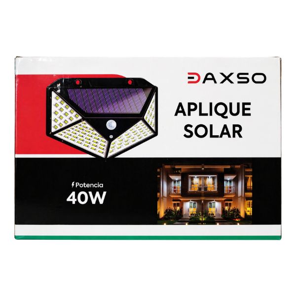 Luminaria Lampara Aplique Solar LED 40W con Sensor de Movimiento
