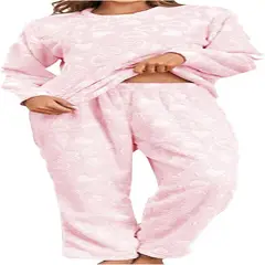 GENERICO - Pijama de Dama Felpa 3D Corazones – DISEÑOS VARIADOS ALEATORIOS Súper Abrigadora - Tallas S M