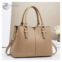 GENERICO - Cartera Bolso Millennial Elegante de Mano para Mujer color Beige