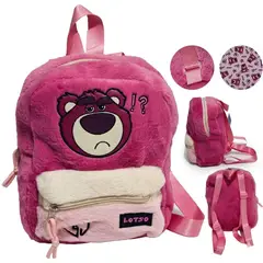 DISNEY PIXAR - Mochila Disney Lotso Peluche Suave Diseño Cute y Aesthetic