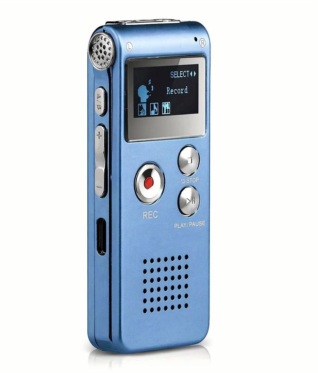 GRABADORA DE VOZ 8 GB PROFESIONAL COLOR AZUL