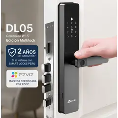 Ezviz - Cerradura Inteligente DL05 Wifi Versión Exclusiva Multilock 3 Pestillos + 1 Manual - Gris
