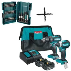MAKITA - Taladro percutor DHP485Z + Atornillador de Impacto DTD153Z DLX2283S