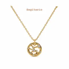 Cyzone - Collar Signo Zodiacal - SAGITARIO - Dorado con brillantes -