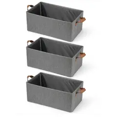 GENERICO - Cajas Almacenamiento Plegable Con Asas Para Ropa Juguetes Libros x3