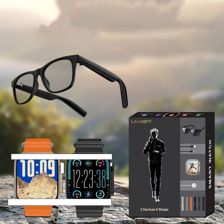 Smartwatch Set 6+2 Ultra Con Gafas Inteligentes y 6 Correas