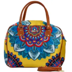 CHULA TULUM - CARTERA MODELO TRAVEL BAG DISEÑO MANDALA AMARILLO