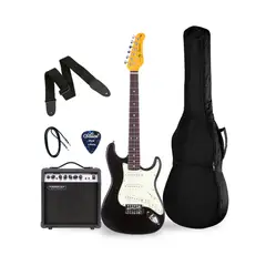 JAY TURSER - PACK GUITARRA ELECTRICA 20 JT-30-BK-A-U; FREEMAN GA-20RT AMPLIFICADOR 15W; ACCESORIOS