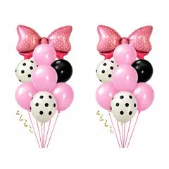 GENERICO - Set de 2 Bouquet de Globos con Moño Minnie