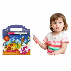 GENERICO - Libro mágico de pintura al agua para niños diseño dino