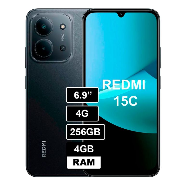 Smartphone Redmi 15C Midnight Black 4Gb 256Gb