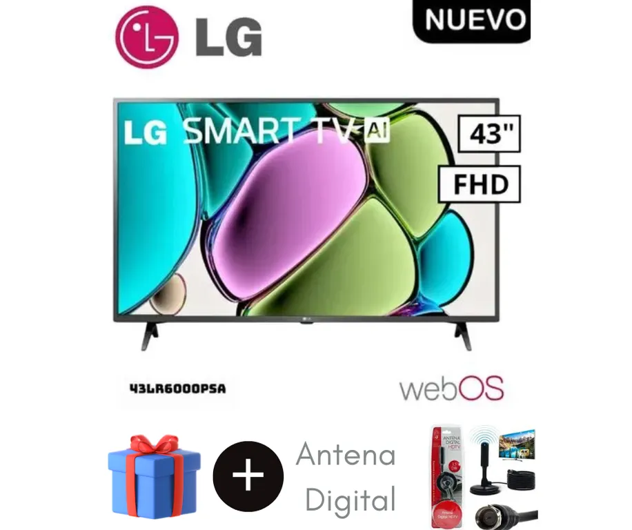 Televisor 43 FHD Smart TV AI 43LR6000PSA + Antena Digital