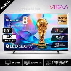 Hisense - Televisor Smart TV 55 QLED 4K UHD 55QD5SV