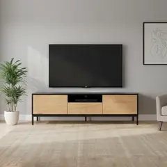 MASIVA HOME - Mesa de TV 60 Narcisa Negro y Marron -