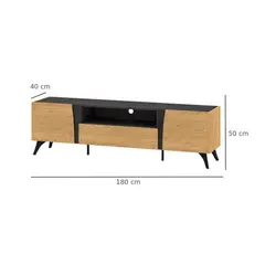 MASIVA HOME - Mesa de TV 65 Verona Marron claro y Negro -