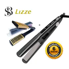 LIZZE - Plancha Alisadora Profesional Extreme 480F + Cepillo Plancha Jabali NO ELECTRICO
