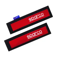 SPARCO - PROTECTOR CUBRE CINTURON NEGRO CON ROJO SPC1203CB