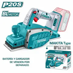 Total Tools - Cepillo Inalámbrico Carpintero Industrial TOTAL Sin Batería Ni Cargador TRLI20401