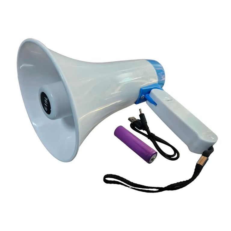 Megáfono Portátil Con Grabadora Bluetooh Azul