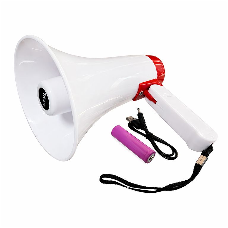 Megáfono Portátil Con Grabadora Bluetooh Rojo