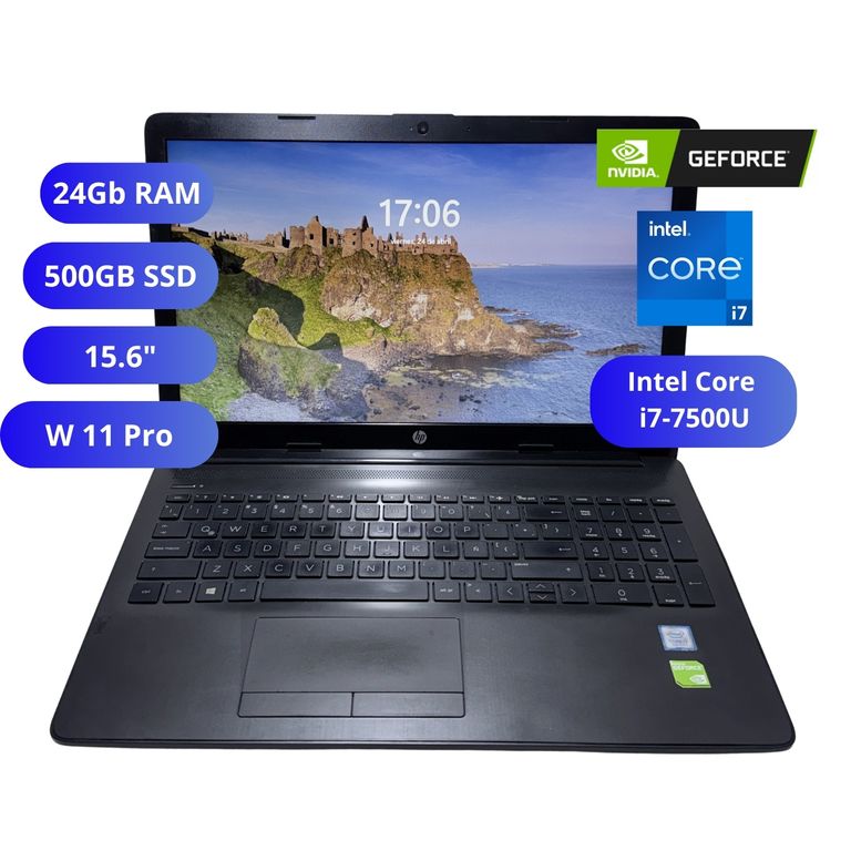 Laptop Refurbished 15-da0032la Core i7-7500U 24GB RAM 500GB SSD NVIDIA 4GB Windows 11 Pro