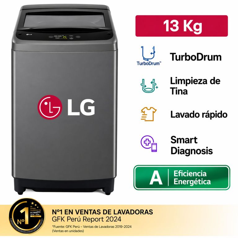 Lavadora 13 KG WT13BVTB Negro