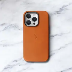 GENERICO - CASE PARA IPHONE DE CUERO VACUNO - 15 Y 15 PRO