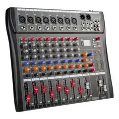 U BUY - Mezcladora Amplificada Consola De Audio 8 Canales Bluetooth