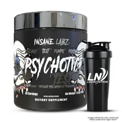 INSANE LABZ - Psychotic Test 30 servicios / Pre-entreno con Precursor de testosterona - Fruit Punch + Shaker