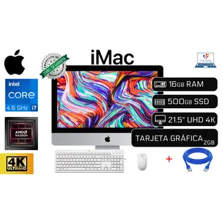 APPLE - Imac I7 4.6 Ghz 16GB RAM 500GB SSD Video 2GB GDDR5 21.5" 4K + Hdd 1TB