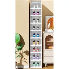 GENERICO - Zapatera Plegable 9 Niveles Organizador de Zapatos con Puerta Acrílica