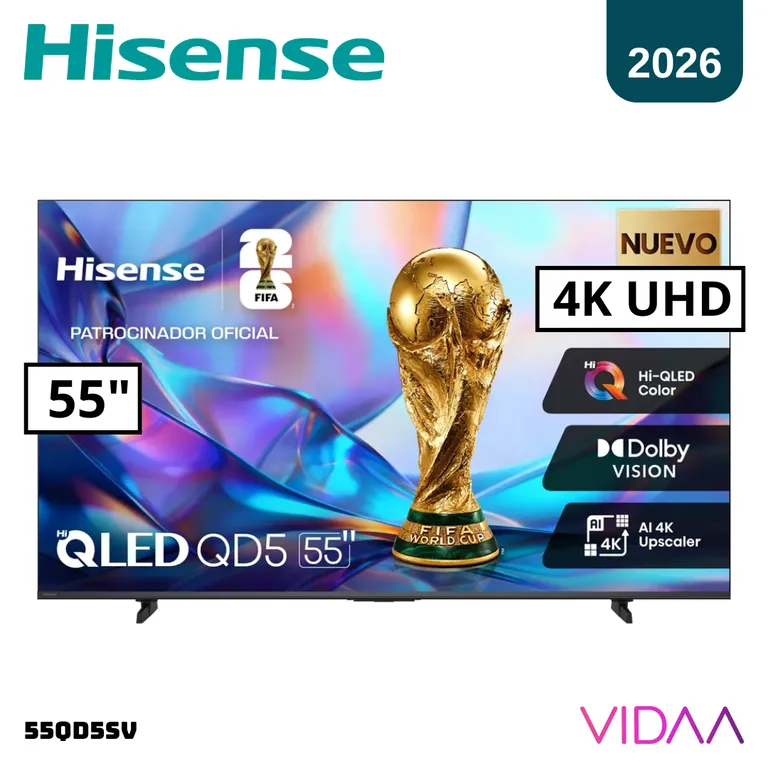 TELEVISOR 55 QLED SMART TV VIDAA 4K UHD 2026 - 55QD5SV
