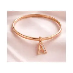 GENERICO - Puñera con dije inicial A Pulsera Brazalete Golden Rose Mujer