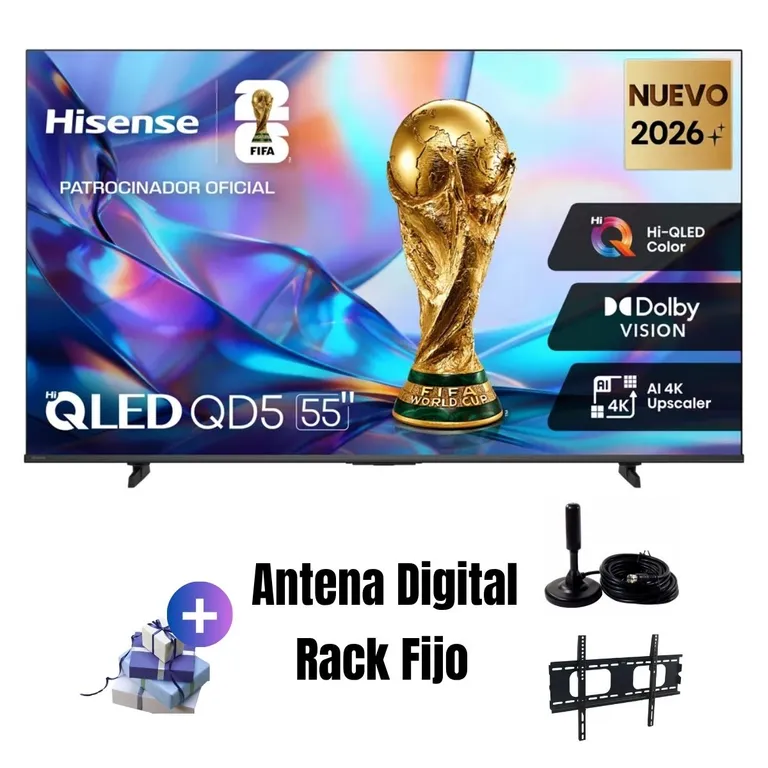 Televisor 55'' QLED UHD 4K 55QD5SV 2026 + Ant + Rack Fijo