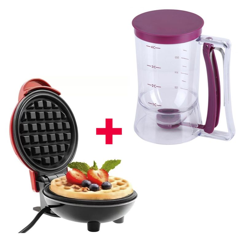 Mini waflera + dispensador de masa
