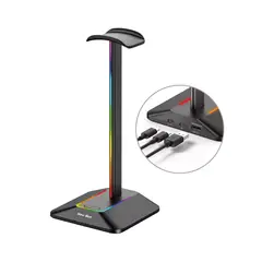 ST - Soporte cargador de Aluminio RGB para audífonos SP-Z8 doble puerto USB