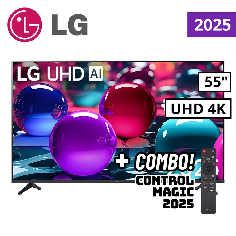 TELEVISOR 55 SMART TV THINQ AI WEBOS HUB 4K UHD LED 2025 - 55UA7300PSB + CONTROL MAGIC 2025