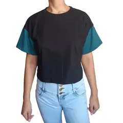 GENERICO - Polo Mujer Crop Top Básico - Negro