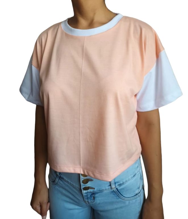 Polo Mujer Crop Top Básico - Melón