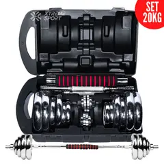 Xtreme Sport - Mancuernas Pesas Set de 20kg Discos Cromados