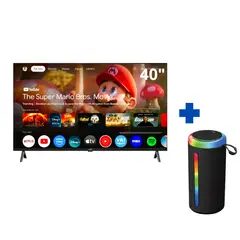 GENERICO - Televisor JVC 40 Pulgadas QLED FHD Smart TV Google TV LT-40KB758 + Parlante Demgel 10 Watts D-P8011