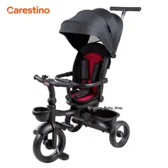 CARESTINO - Triciclo Plegable y Giratorio 360 para Niños -SAFARI- Negro