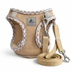 GENERICO - Pechera Arnés Tipo Chaleco En Malla Antitraspirante Para Perros Y Gatos Color Beige talla XXS