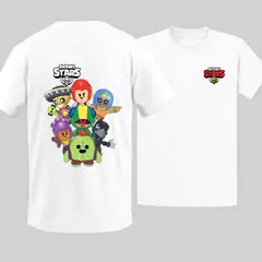 GENERICO - Polos Algodon Brawl Stars Blanco - Talla 6 hasta XL