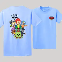 GENERICO - Polos Algodon Brawl Stars Celeste - Talla 6 hasta XL