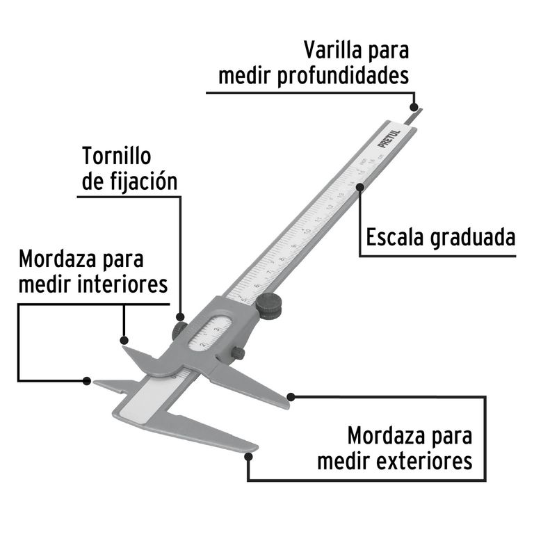 Calibrador Vernier Analógico 150MM ACERO INOX